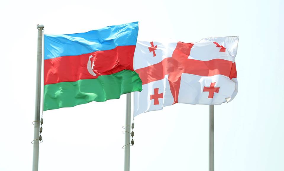 Azerbaijan Georgia Flags Давид Гареджи Давид Гареджи