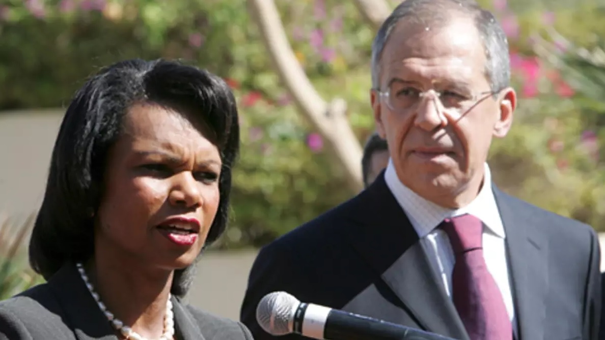 Condoleezza Rice Sergey Lavrov 1 новости 2008, август 2008, августовская война, Владимир Путин, война, война 2008, Грузия, Джордж Буш, Кондолиза Райс, Михаил Саакашвили, Россия, Сергей Лавров, сша