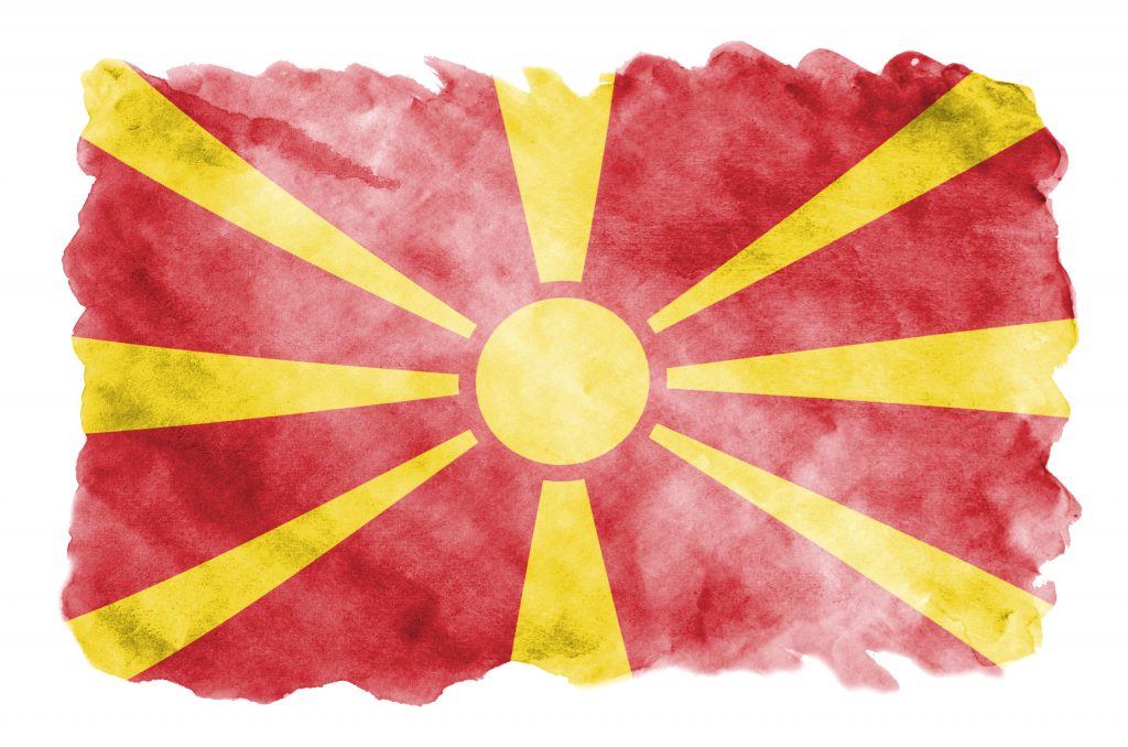 macedonia flag is depicted in liquid watercolor st GJJRU78 новости Грузия-Северная Македония, Саломе Зурабишвили, Северная Македония, Стево Пендаровский