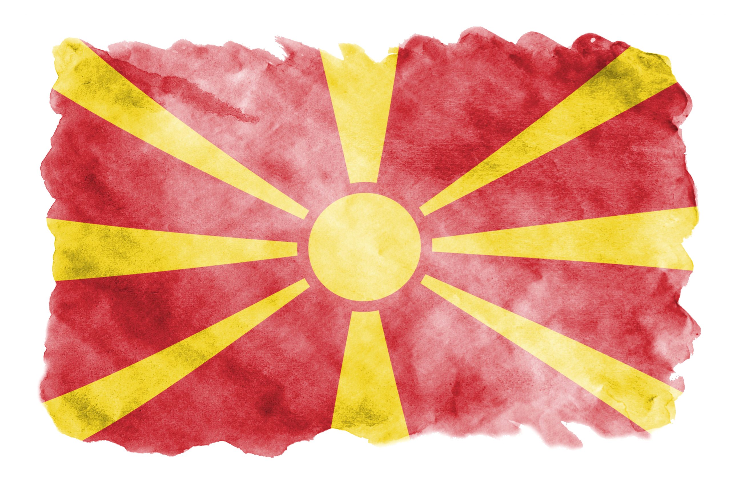 macedonia flag is depicted in liquid watercolor st GJJRU78 scaled новости Грузия-Северная Македония, Саломе Зурабишвили, Северная Македония, Стево Пендаровский