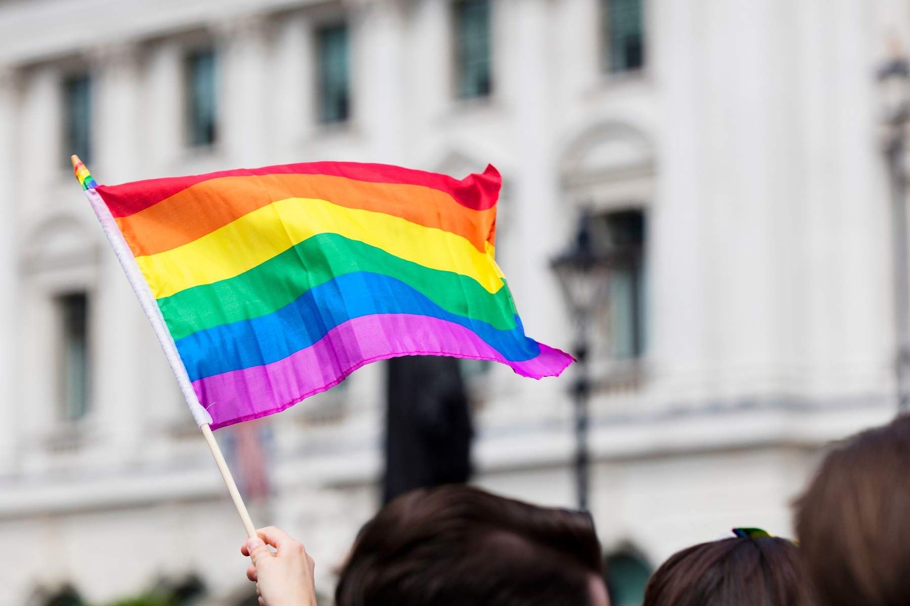 lgbt rainbow flag waved at a pride march 6Y2PDE6 Управление мусульман Грузии Управление мусульман Грузии