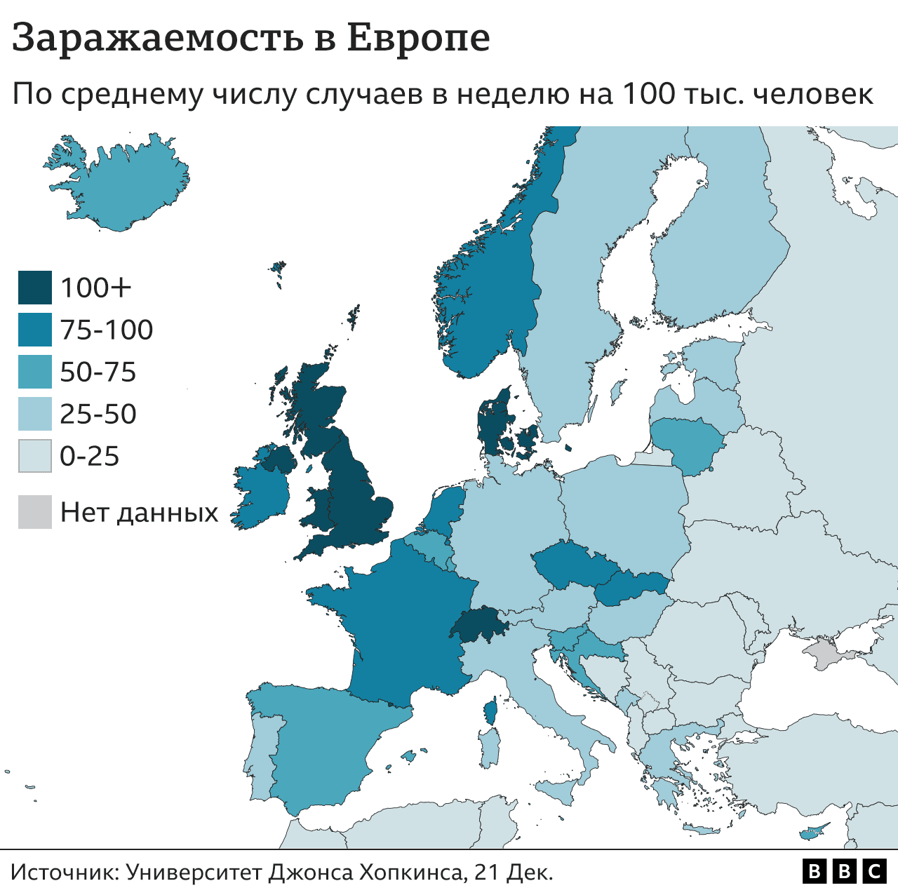 график- заражаемость в Европе