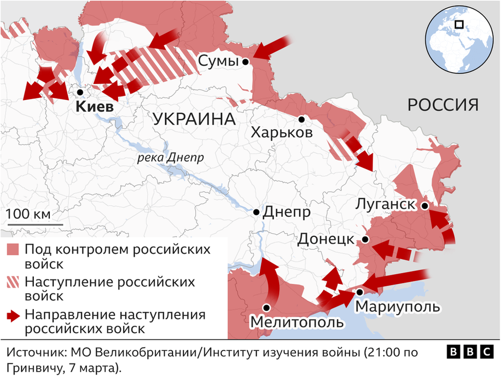 Наступление российских войск на востоке