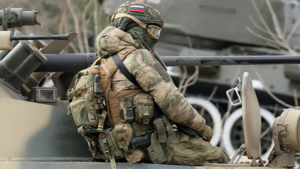 A Russian soldier in Crimea