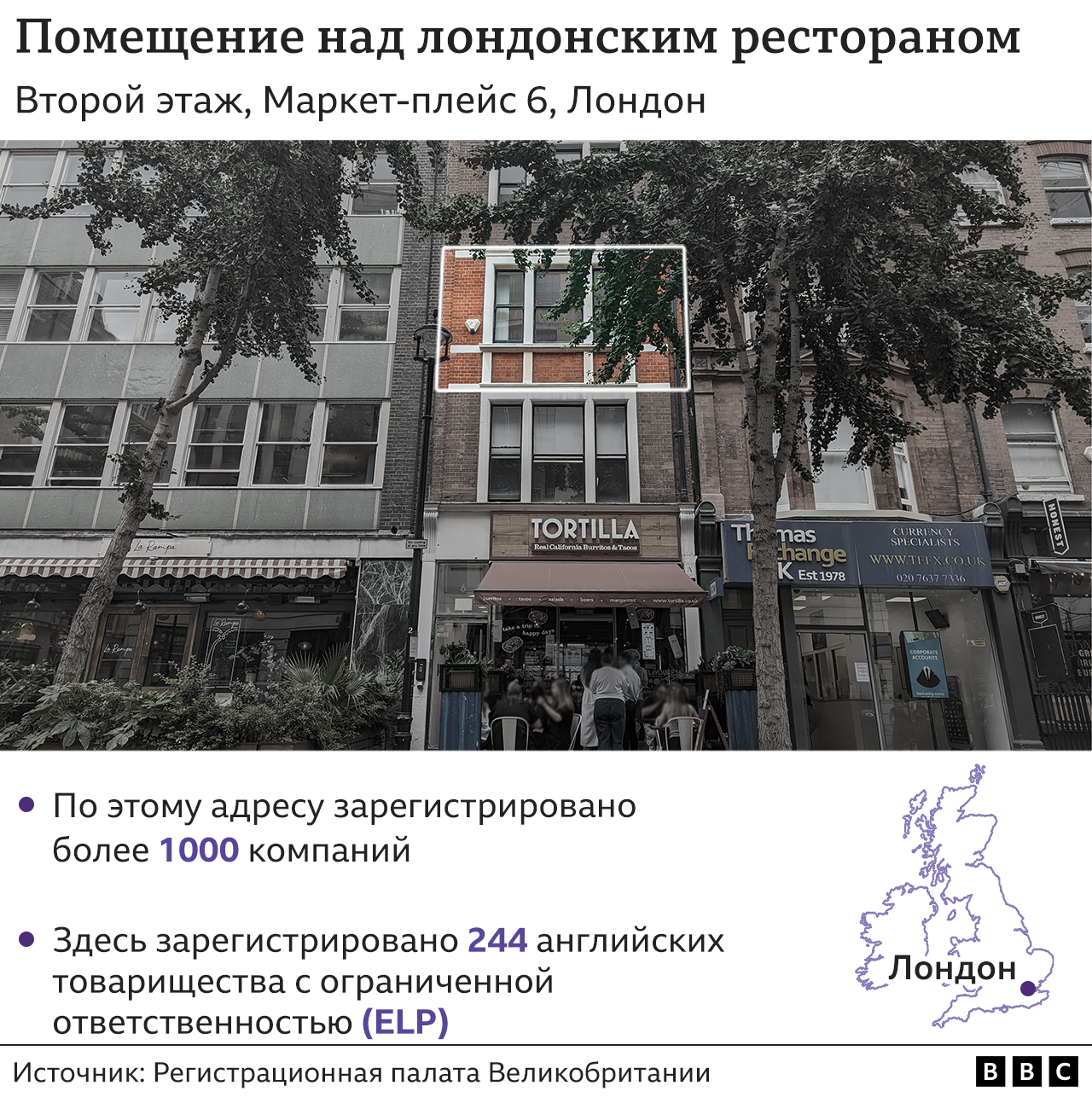 Помещение над лондонским рестораном