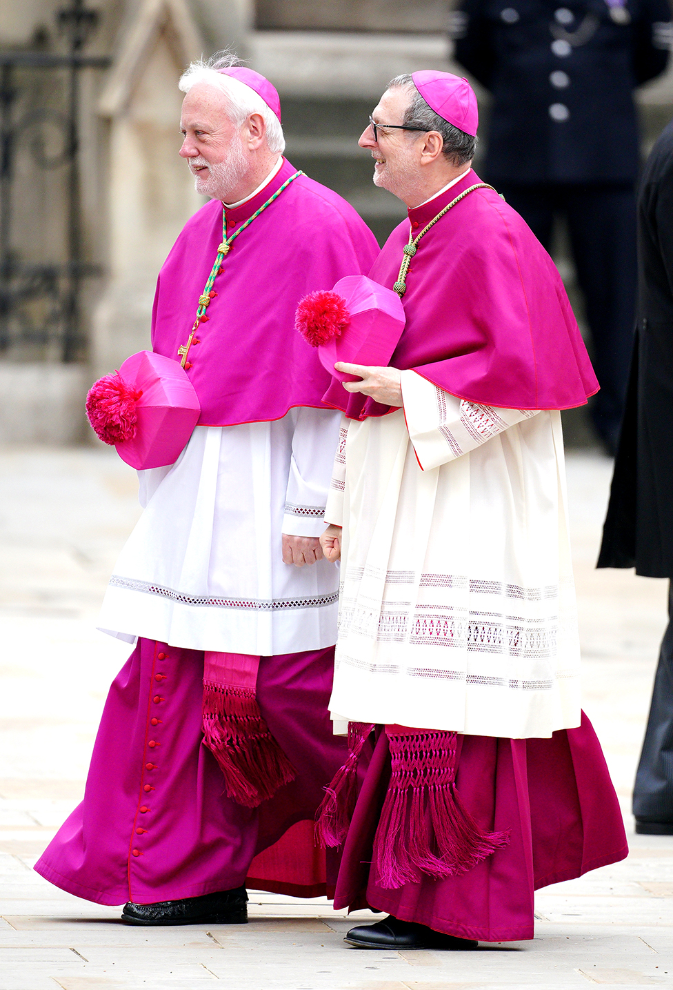 Two Cardinals of the Vatican delegation arrives, on the day of the state funeral and burial of Britain's Queen Elizabeth, outside Westminster Abbey in London, Britain, 19 September 2022