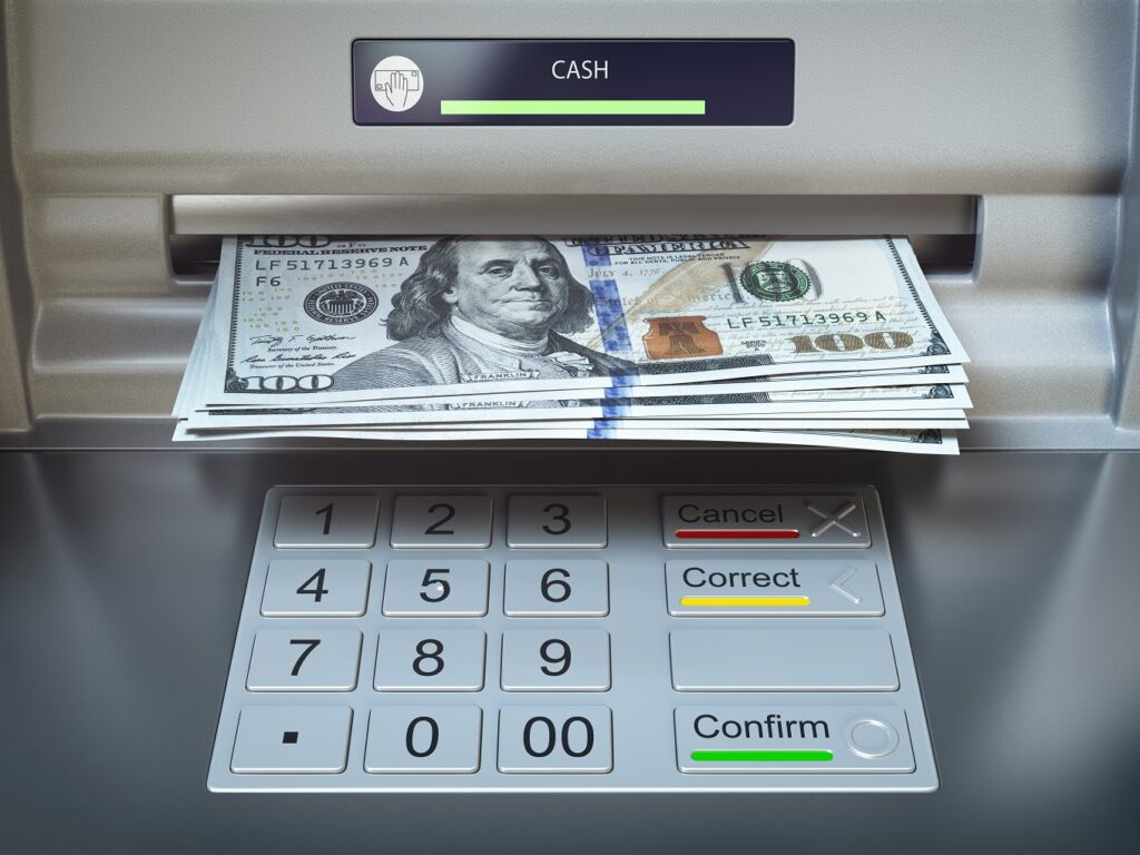 atm machine and money withdrawing dollar banknote 2021 08 26 16 57 01 utc новости Грузия-Россия, денежные переводы