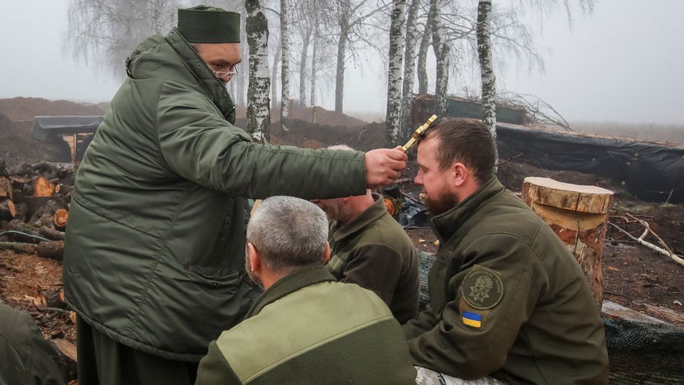 Рождественское богослужение на позициях