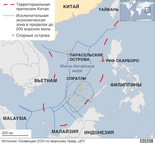 Карта Южно-Китайского моря