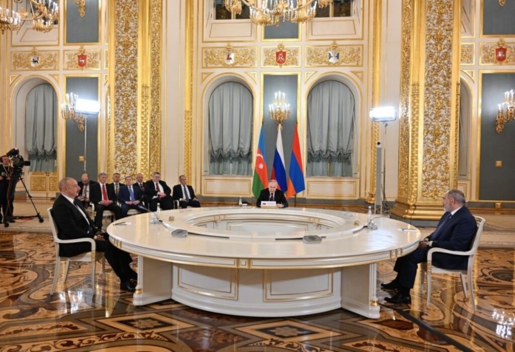 pashinyan aliyev putin summit moscow 1024x699 1 новости OC Media, Азербайджан, Армения, Ильхам Алиев, Нагорный Карабах, Никол Пашинян, Южный Кавказ