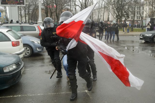 Разгон акции протеста в Минске