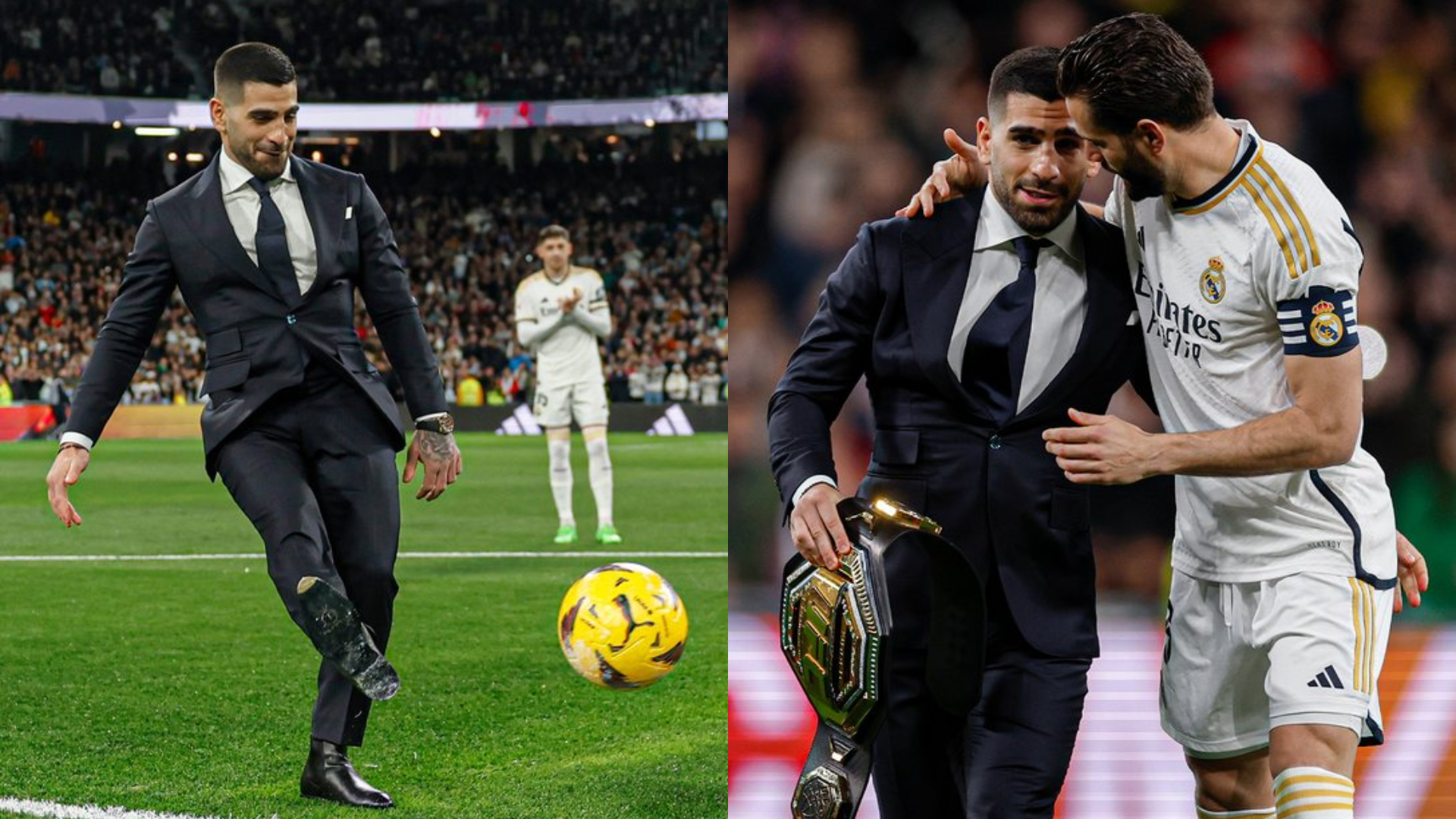 beofre the real madrid vs sevilla game ufc featherweight champion ilia topuria receives welcome from the bernabeu 1708895768 новости UFC, грузинский спортсмен