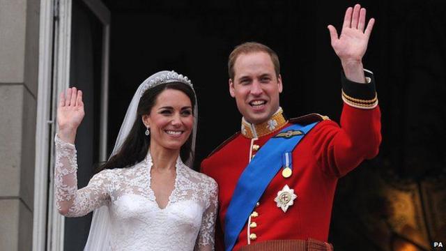 The Princess of Wales and Prince of Wales (R)