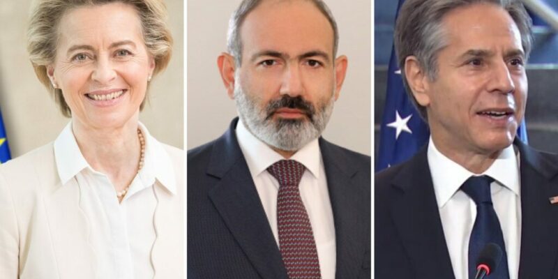 von der leyen pashinyan blinken 27.3.2024 1024x683 1 новости OC Media, Азербайджан-Армения, евросоюз, Ильхам Алиев, Никол Пашинян, Урсула фон дер Ляйен, Энтони Блинкен