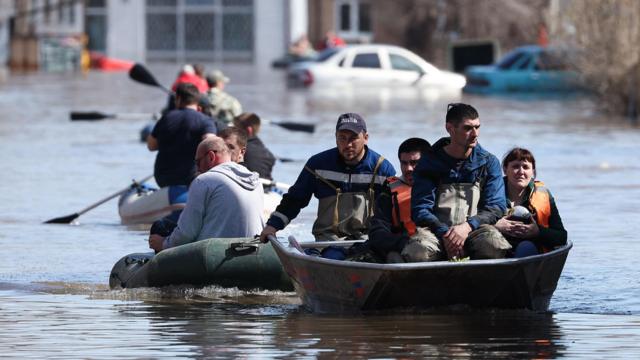 Затопление микрорайона в Оренбурге