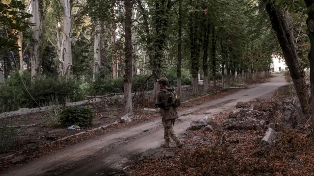 Солдат ВСУ в Часовом Яре