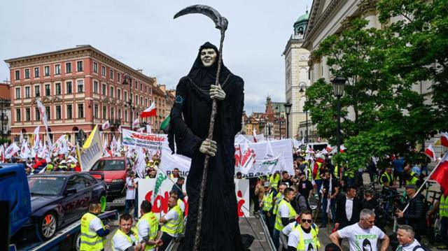 Протесты польских фермеров в Варшаве 