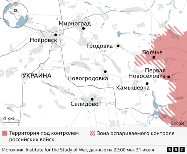 Карта, район реки Волчья