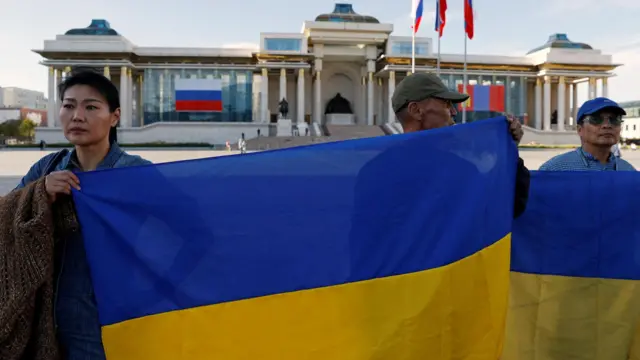 Акция в поддержку Украины в Улан-Баторе