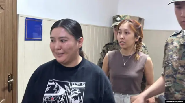 Journalists Mahabat Tazhibek kyzy and Aike Beishekeeva