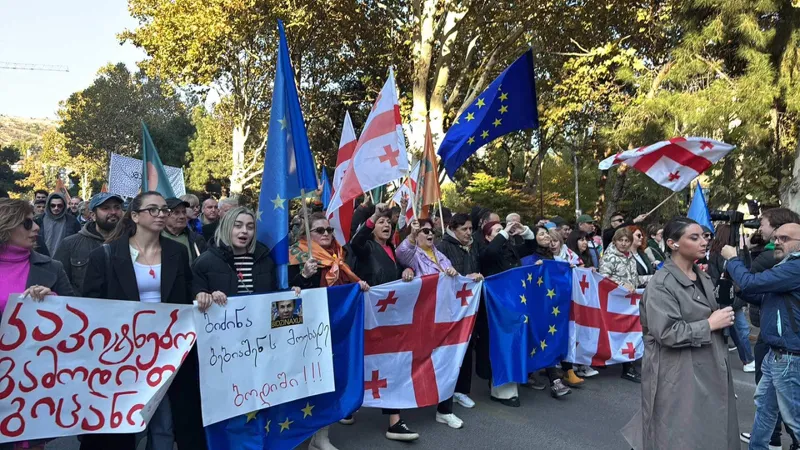 kl новости «Коалиция за перемены», акция протеста в тбилиси, оппозиция Грузии, парламентские выборы в Грузии, протестный марш, Элене Хоштария