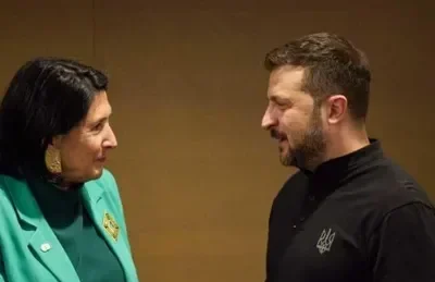 Владимир Зеленский поблагодарил президента Грузии за слова поддержки 3 zurabishvili zelenski e1771926715113 президент Украины президент Украины