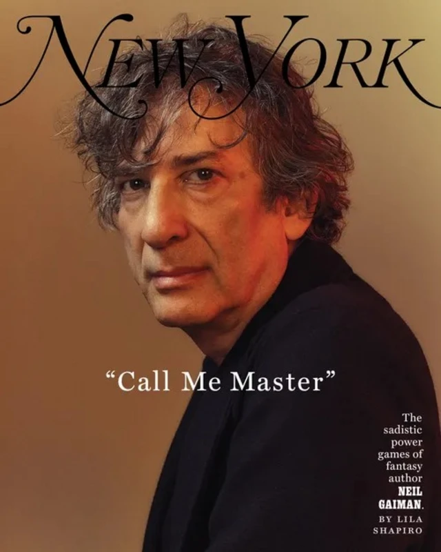 Обложка журнала New York Magazine с Нилом Гейманом и заголовком Call me master.