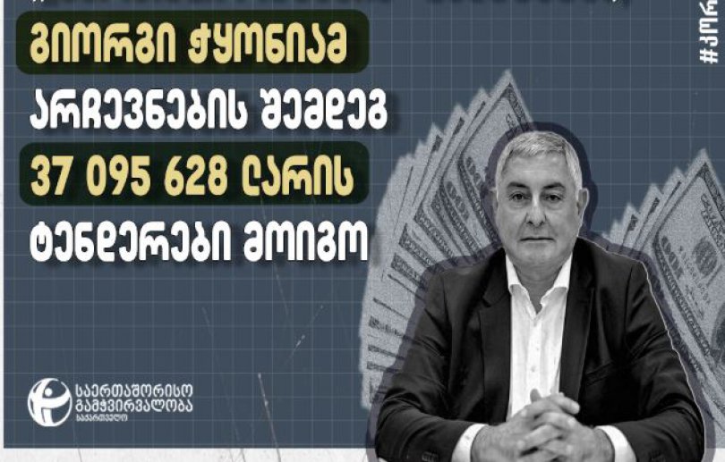 новости Transparency International Georgia, Георгий Чкония, Грузинская мечта, НПО, тендеры