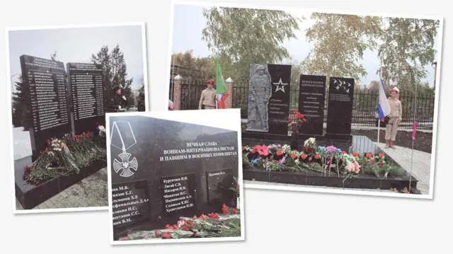 «Зафиксировать хаос». В России появились сотни памятников «СВО». Что они говорят о восприятии войны? 3 Коллаж из фото памятников