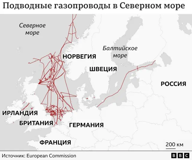 «Война в серой зоне». Как Британия готовится к потенциальным диверсиям со стороны России 2 Подводные газопроводы в Северном море