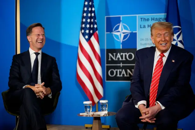 Рютте и Трамп на пресс-конференции