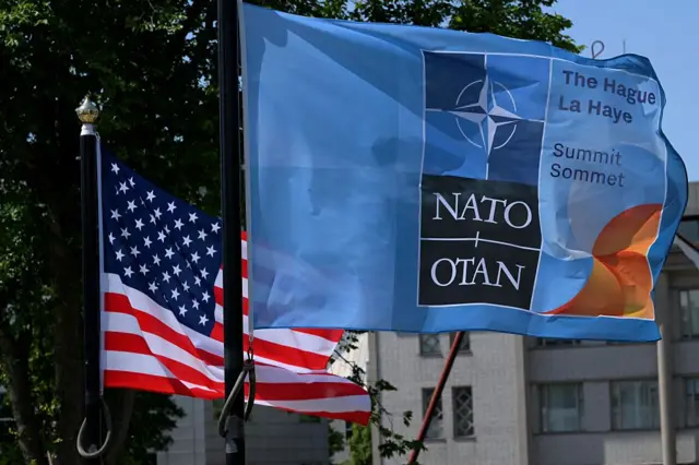 Флаги НАТО и США
