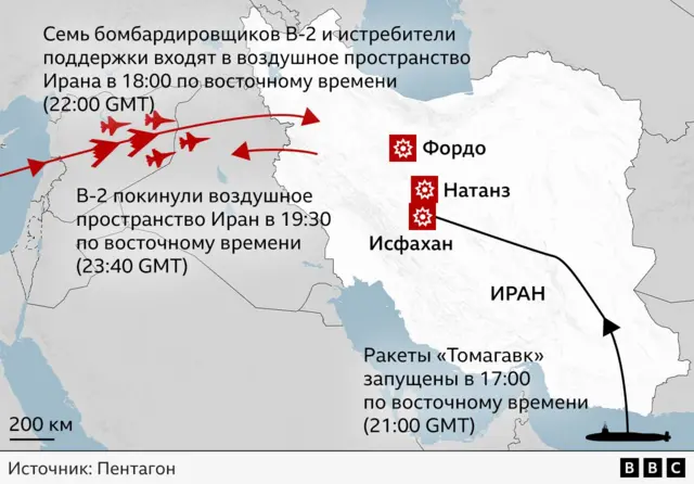 Отвлекающие маневры и семь бомбардировщиков B-2: как США били по ядерным объектам Ирана и к чему это привело 6 Схема