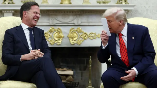 Дональд Трамп принимает генерального секретаря НАТО Марка Рютте в Белом доме, март 2025