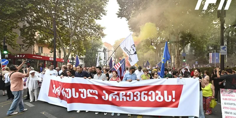 akcia новости акция протеста в тбилиси, выборы в органы местного самоуправления, Леван Цуцкиридзе
