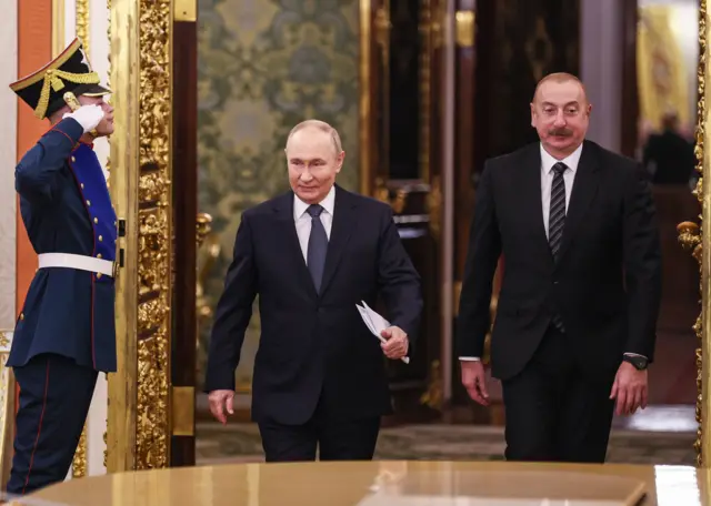 Президент РФ Владимир Путин принимает президента Азербайджана Ильхама Алива в Кремле