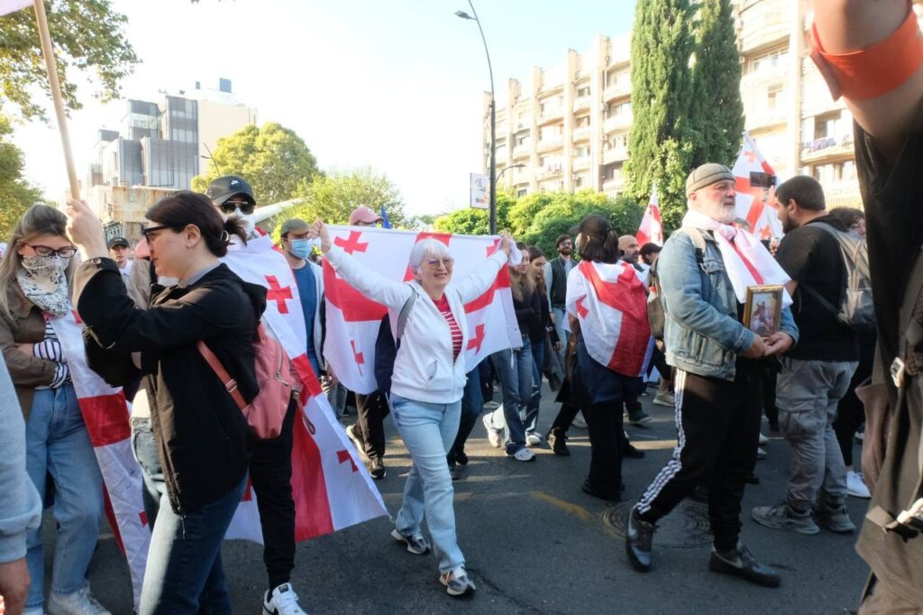 akcia 4 oktiabria 3 новости акции протеста в Грузии, выборы в органы местного самоуправления, марш, студенты грузии
