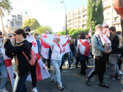 akcia 4 oktiabria 3 новости акции протеста в Грузии, выборы в органы местного самоуправления, марш, студенты грузии
