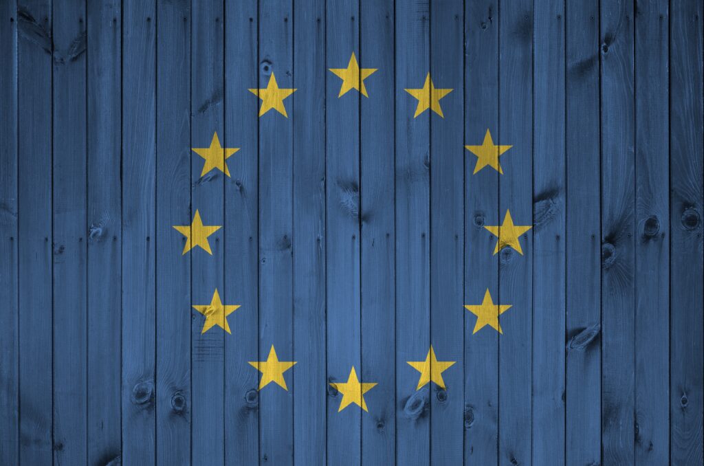 european union flag depicted in bright paint color 2025 03 15 20 55 53 utc политика featured, Валерий Чечелашвили, Георгий Бадридзе, Грузинская мечта, Грузия-ЕС