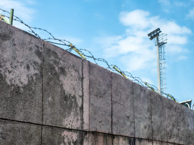 wall stone with coils barbed wire and security cam 2025 03 25 04 27 53 utc SOVA-блог featured, Грузинская мечта, Михаил Саакашвили