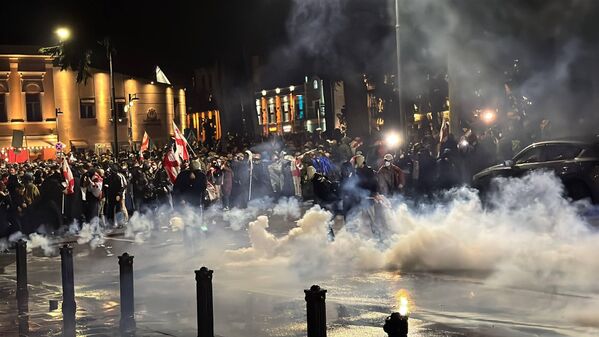BBC: грузинская полиция во время подавления протестов использовала боевое оружие "камит" 2 новости акция протеста в тбилиси, антиправительственные акции протеста, камит, полиция Грузии