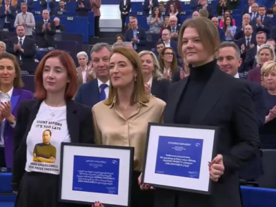 В Европарламенте состоялась церемония награждения премией Сахарова журналистов Амаглобели и Почобута 2 screenshot 2025 12 16 155349 новости Batumelebi, Андрей Почобут, Мзия Амаглобели, премия Сахарова
