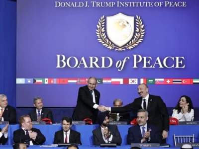 Пашинян и Алиев поприсутствовали на открытии заседания Совета мира Трампа 2 aliyev pashinyan board of peace 2 20 2025 новости "Совет мира" по Газе, OC Media, Алиев-Пашинян, Совет мира, Совет мира Трампа, ХАМАС