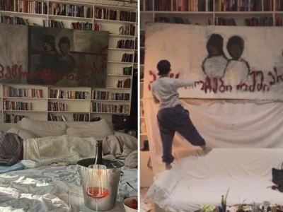 Иностранная художница испортила картину грузинской художницы в отеле Stamba Hotel в Тбилиси 2 untitled design 40 новости OC Media, Stamba, грузинская художница, картины, Лия Швелидзе, Лола Бибс