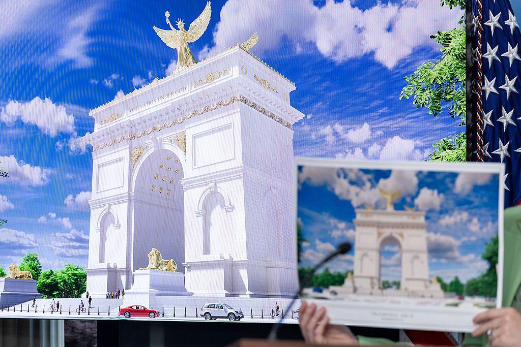 Проект арки, представленный на брифинге для журналистов в Белом доме