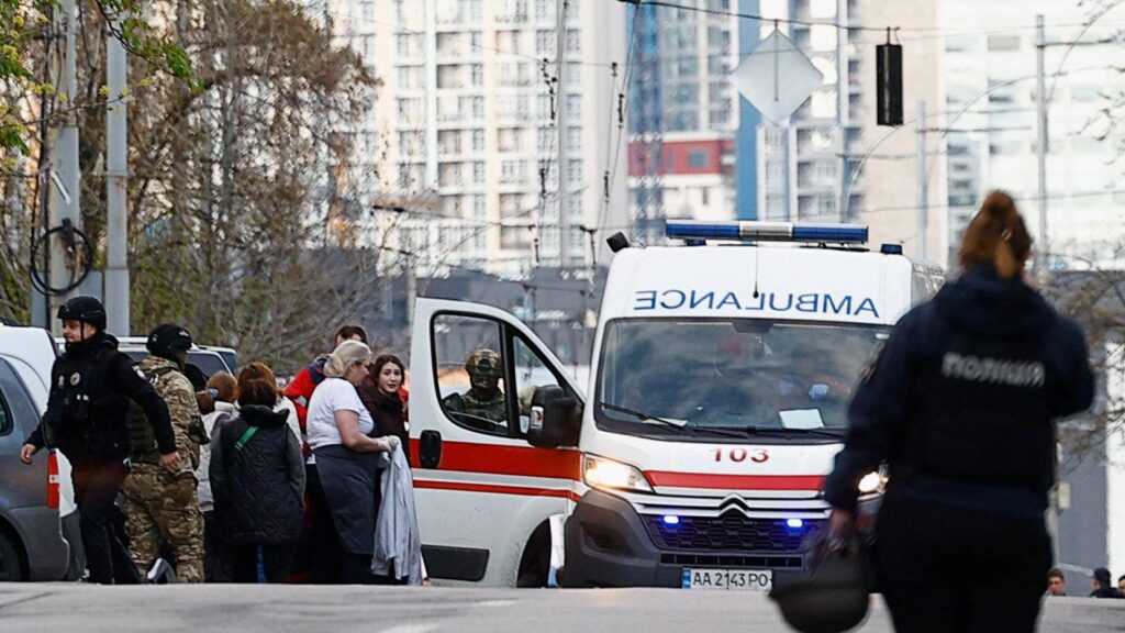 Место стрельбы в Киеве