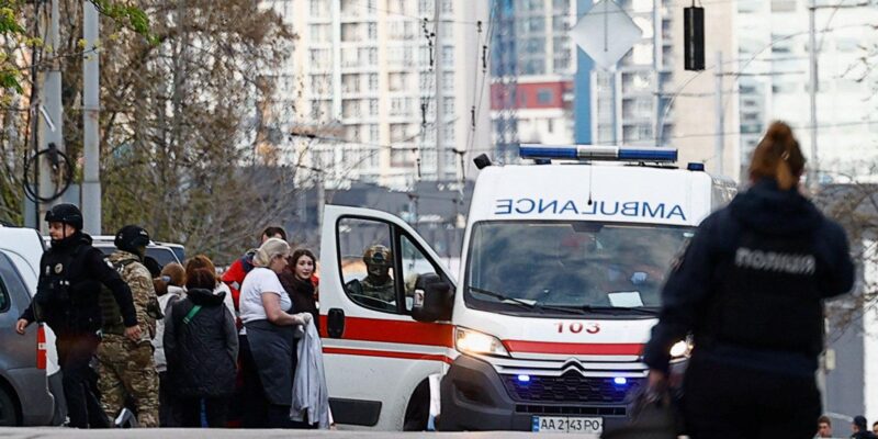 Место стрельбы в Киеве