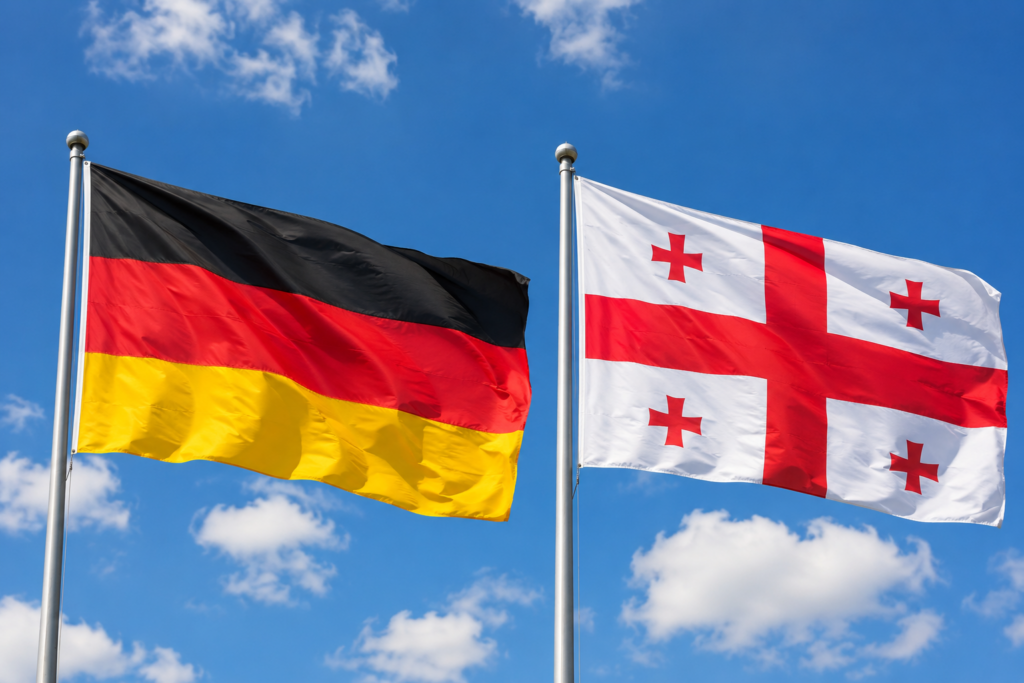 germania gruzia flagi flag новости Грузия-Германия, День независимости Грузии, Петер Фишер, посольство Германии, Спикер парламента, Шалва Папуашвили