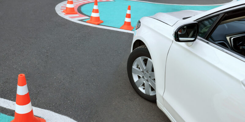 Georgia eases driving test rules 1 modern car on test track with traffic cones above 2026 03 27 01 40 21 utc News
