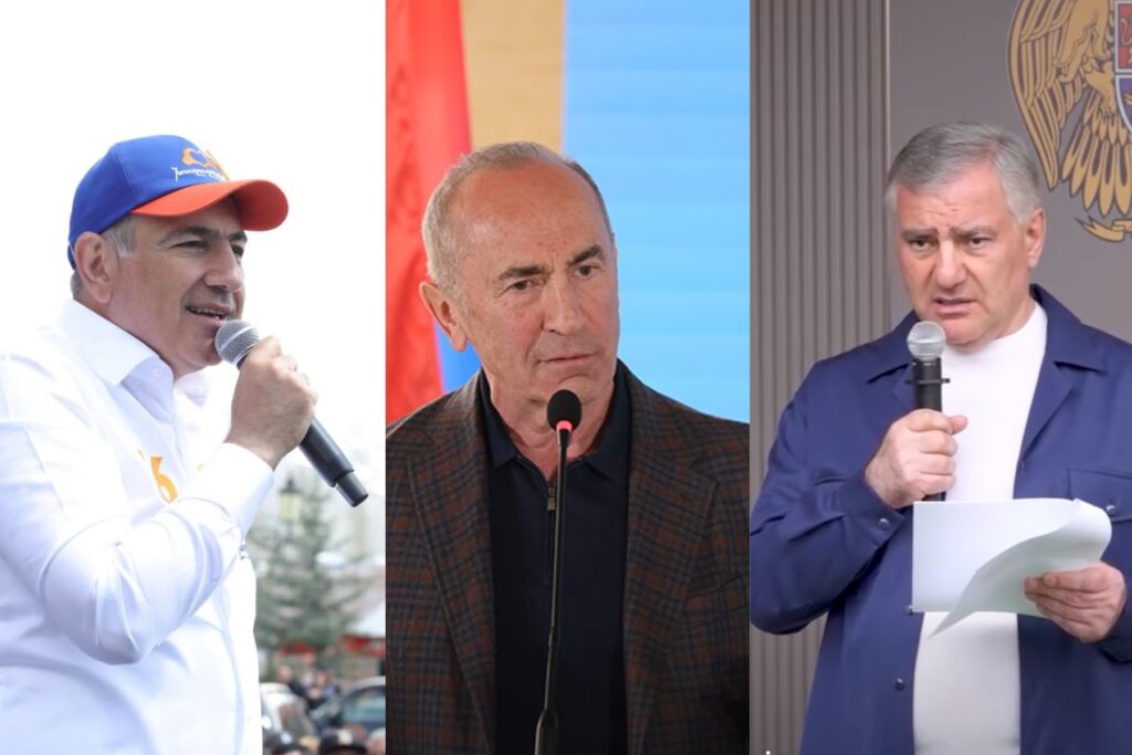 nikol pashinyan robert kocharyan and samvel karapetyan 20260515 125014 новости OC Media, Азербайджан, Армения, выборы в Армении, Никол Пашинян, Роберт Кочарян